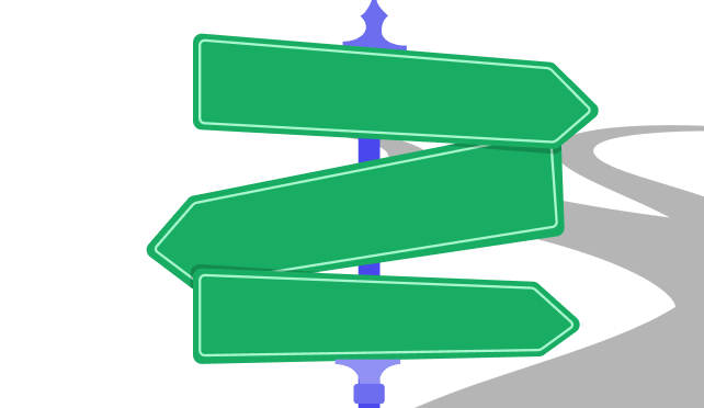 Signpost pointing in several directions